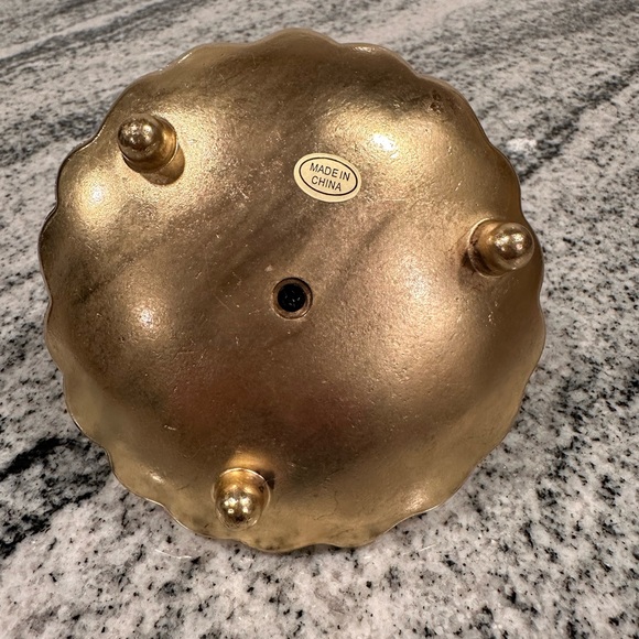 Ornate Gold and Green Jewelry Dish - Picture 4 of 4